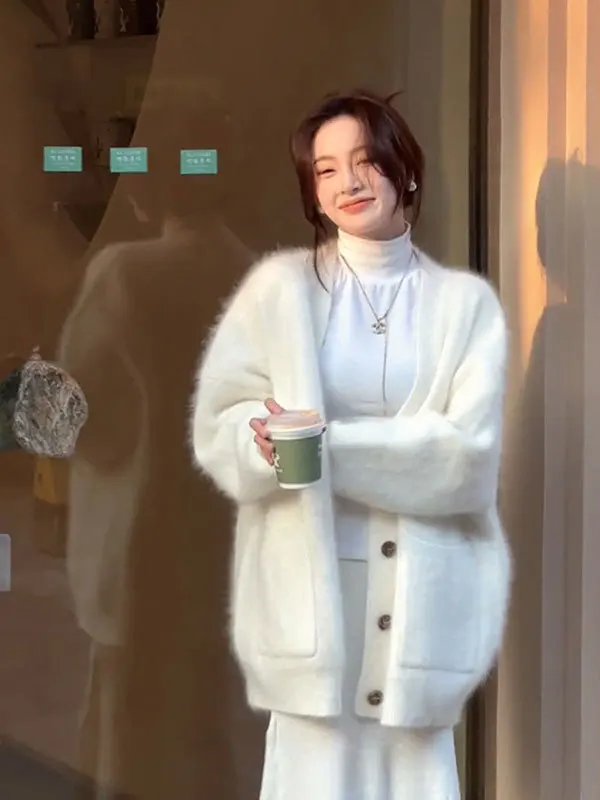 

Sweaters Jumpers Cardigans Womens Heart Button Polyester Knit Contrast Piping Slim Line Work Meeting Simple Minimal Basic Casual