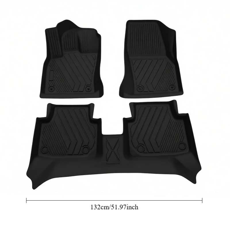 For Volkswagen T-ROC 2018-2026 Models, Removable TPE Car Floor Mats with D Wear-Resistant Trunk Liner