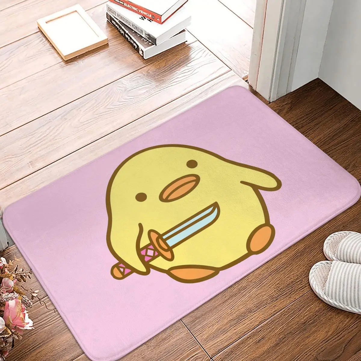 Knife Duck With A Katana Anti-slip Doormat Floor Mat Cushion Carpet Rug for Kitchen Entrance Home Balcony Footpad Mats