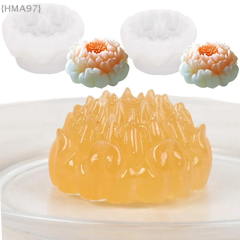 3D Lotus Rose Hibiscus Flower Silicone Molds DIY Flower Candle Soap Gypsum Crafts Resin Making Mold Chocolate Cake Baking Tools