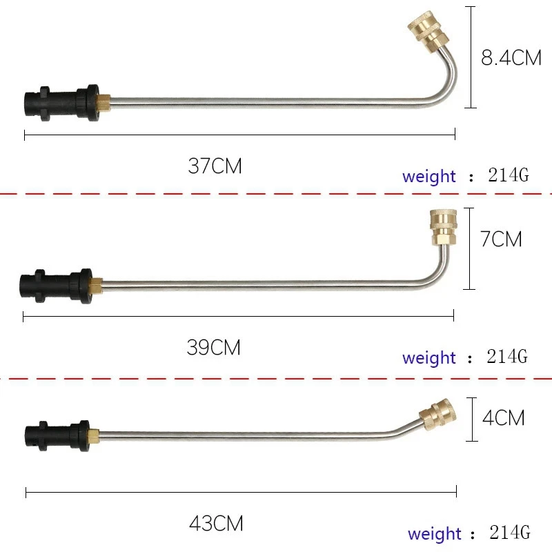 Varilla de extensión de pistola de pulverización de alta presión, adaptador de conexión rápida de 1/4 pulgadas, máquina de limpieza para Karcher K2-K7