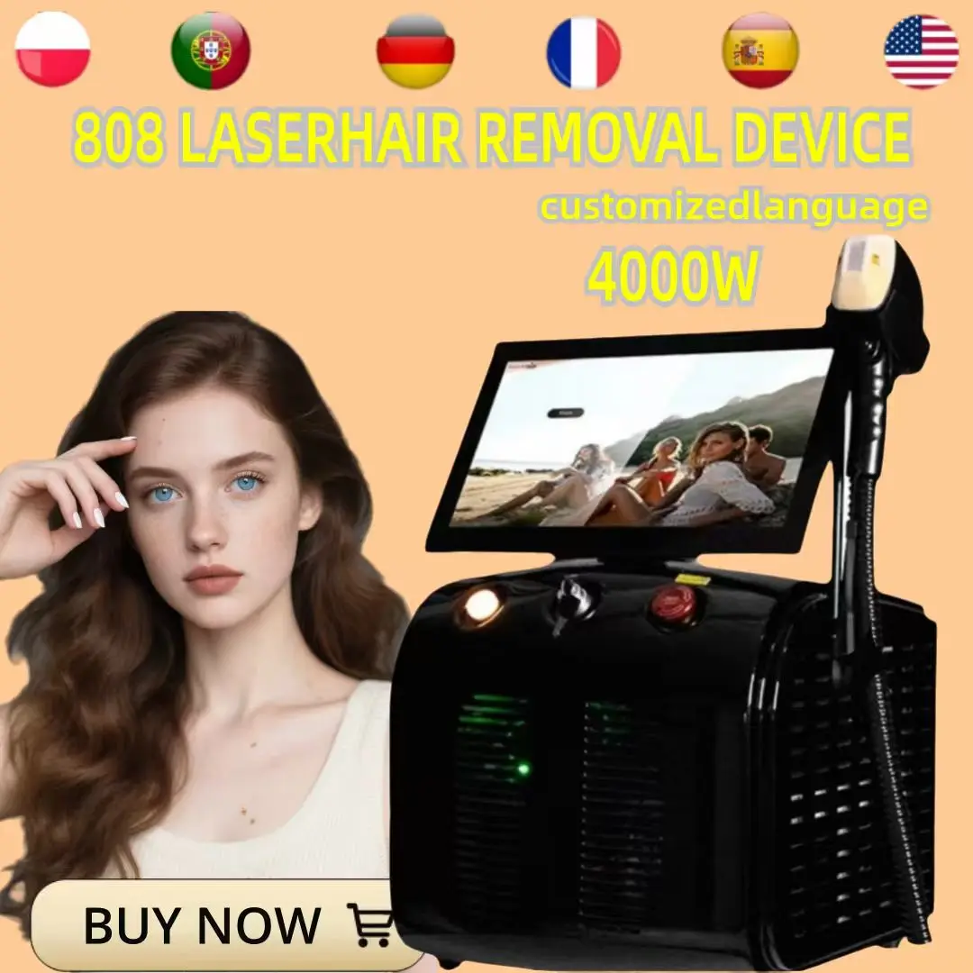 

2025 4000w diodo 808 755 940 1064nm 4 duraderos de onda diodo láser glace titanio láser cuerpo depilación equipo de máquina