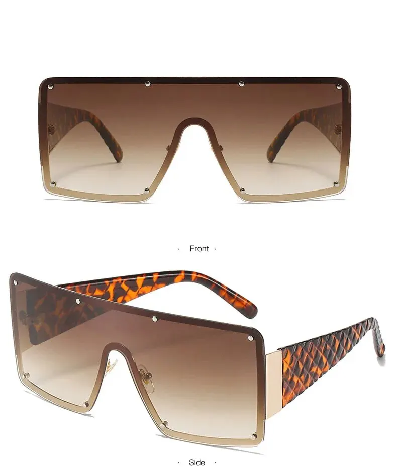 Mode Große Rahmen Sonnenbrille Weibliche einteilige Breitrand Sonnenbrille Ins Straße Schießen Laufsteg Uv400 – Detail 8