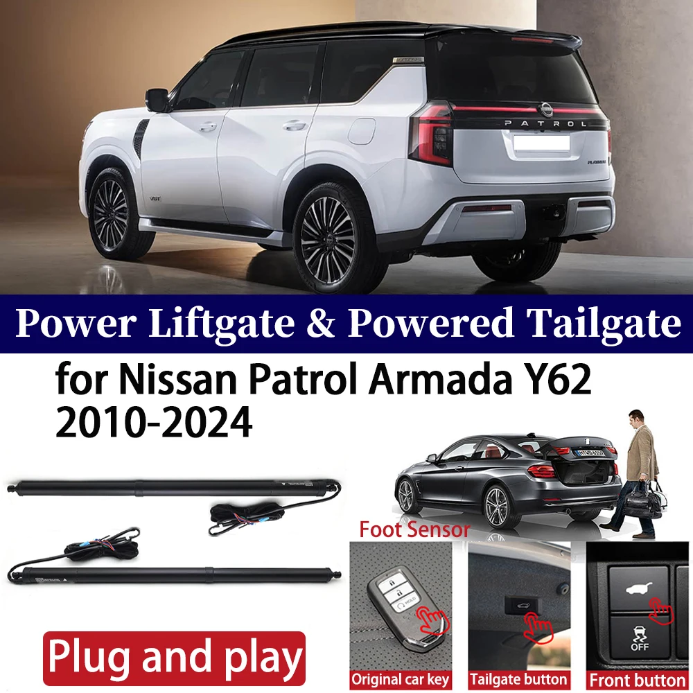 ZhuCamX for Nissan Patrol Armada Y62 2010-2024 Car Power Liftgate Automatic One-Click Powered Tailgate Strut Opener