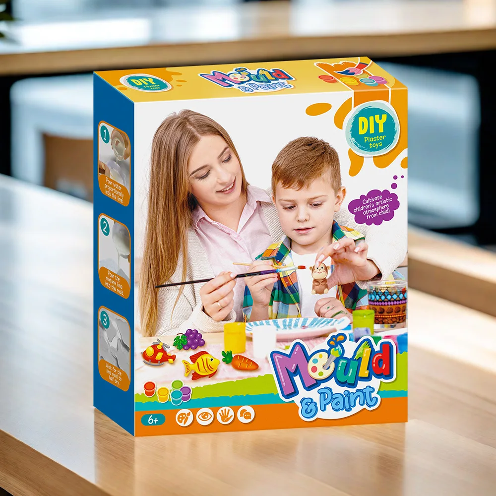 Dipinto in gesso dipinto Fai da te frutta e animali marini giocattoli regali per bambini Interazione genitore-figlio