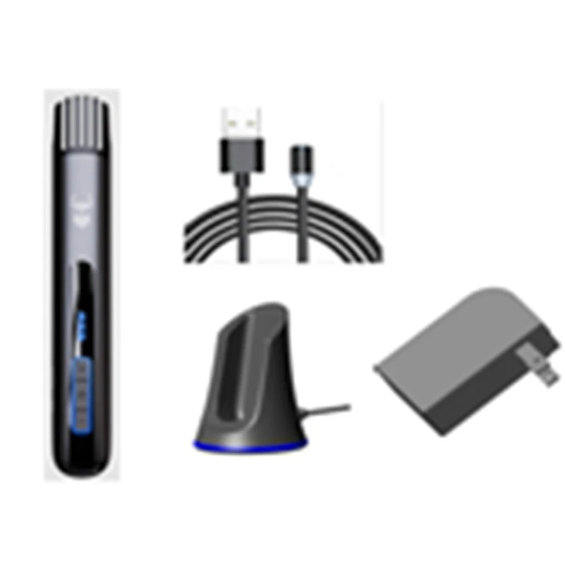 

Beard brush + charging base + magnetic usb cable + adapter