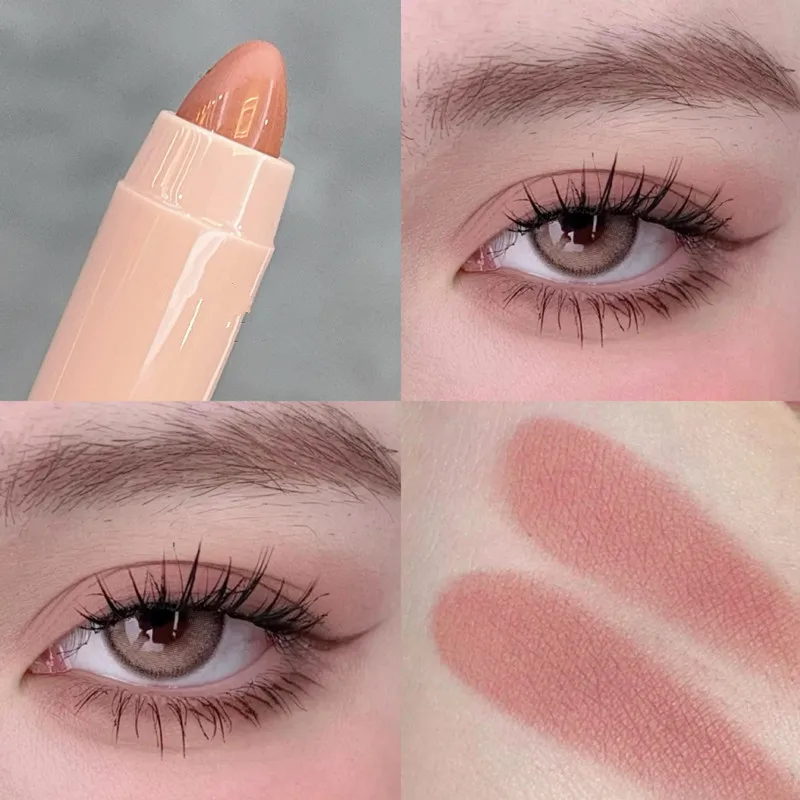 Nude Matte Brown Eyeshadow kredka sztyft do twarzy Highlighter trwały diamentowy brokat biały jedwabnik złoty Eyeliner Pen