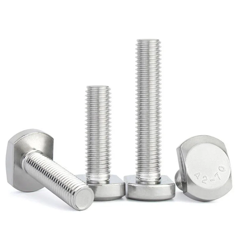 GB37 T-type Chute Bolts Stainless Steel Square T Head Screws M5 To M10 Mechanical Assembly T Bolts