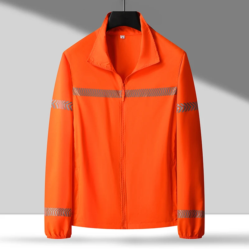 

Мужская летняя тонкая солнцезащитная одежда из ледяного шелка с защитой от УФ-излучения, светоотражающими полосами и логотипом (для активного отдыха)