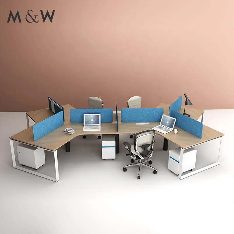 Morden Style 6 Person Desk Foshan Factory Furniture Office Workstation