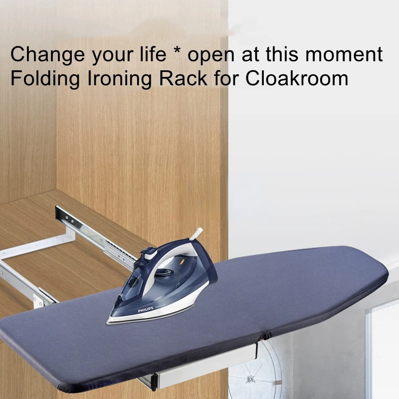 

Closet Sliding Folding Ironing Board Cloakroom Hidden Ironing Board Damping Retractable Ironing Pad Board