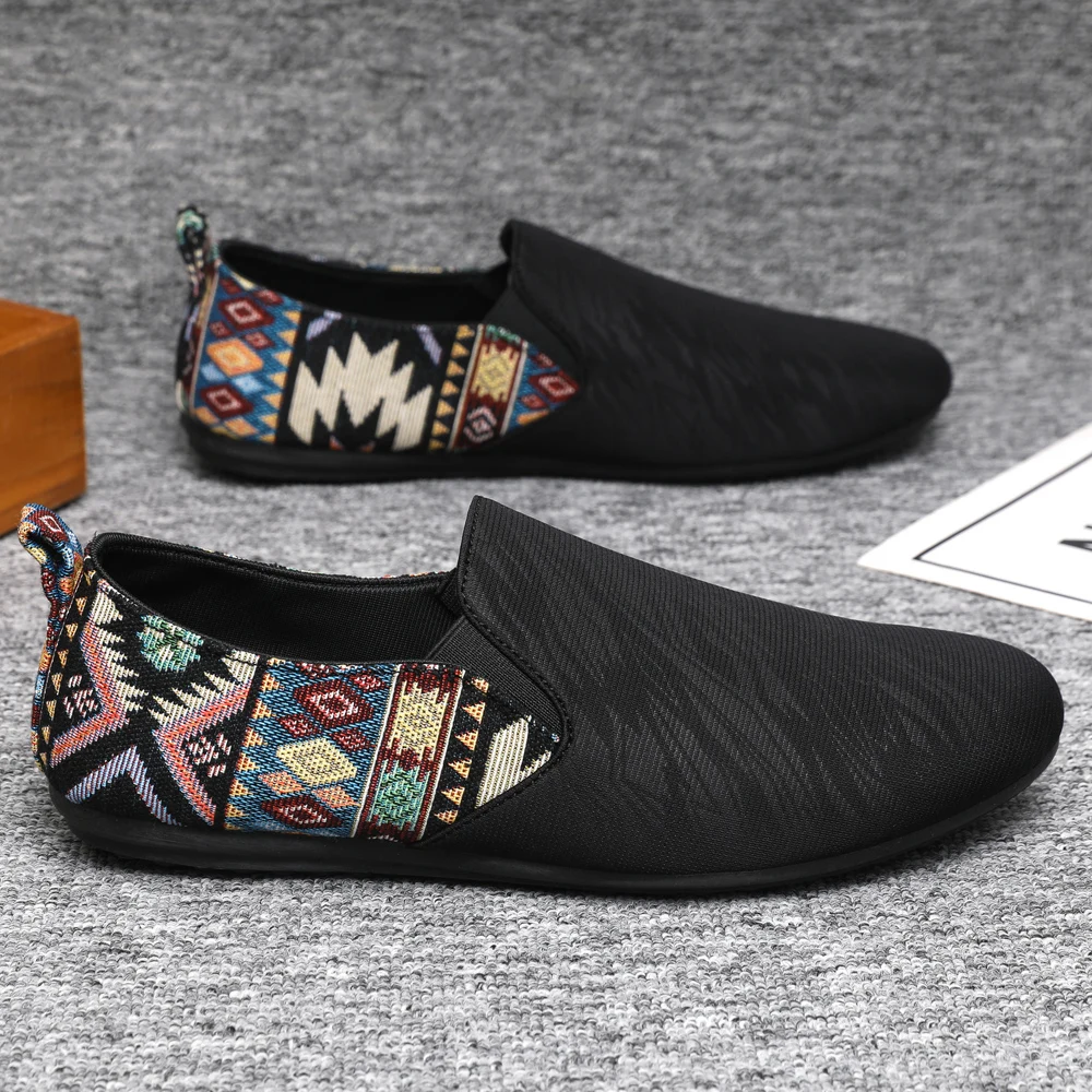 مجموعة خريف 2025 أحذية بدون كعب مستوحاة من الصين باللون الأسود أحذية رجالية عصرية على الطراز العتيق أحذية عمل رجالية متعددة الاستخدامات #5