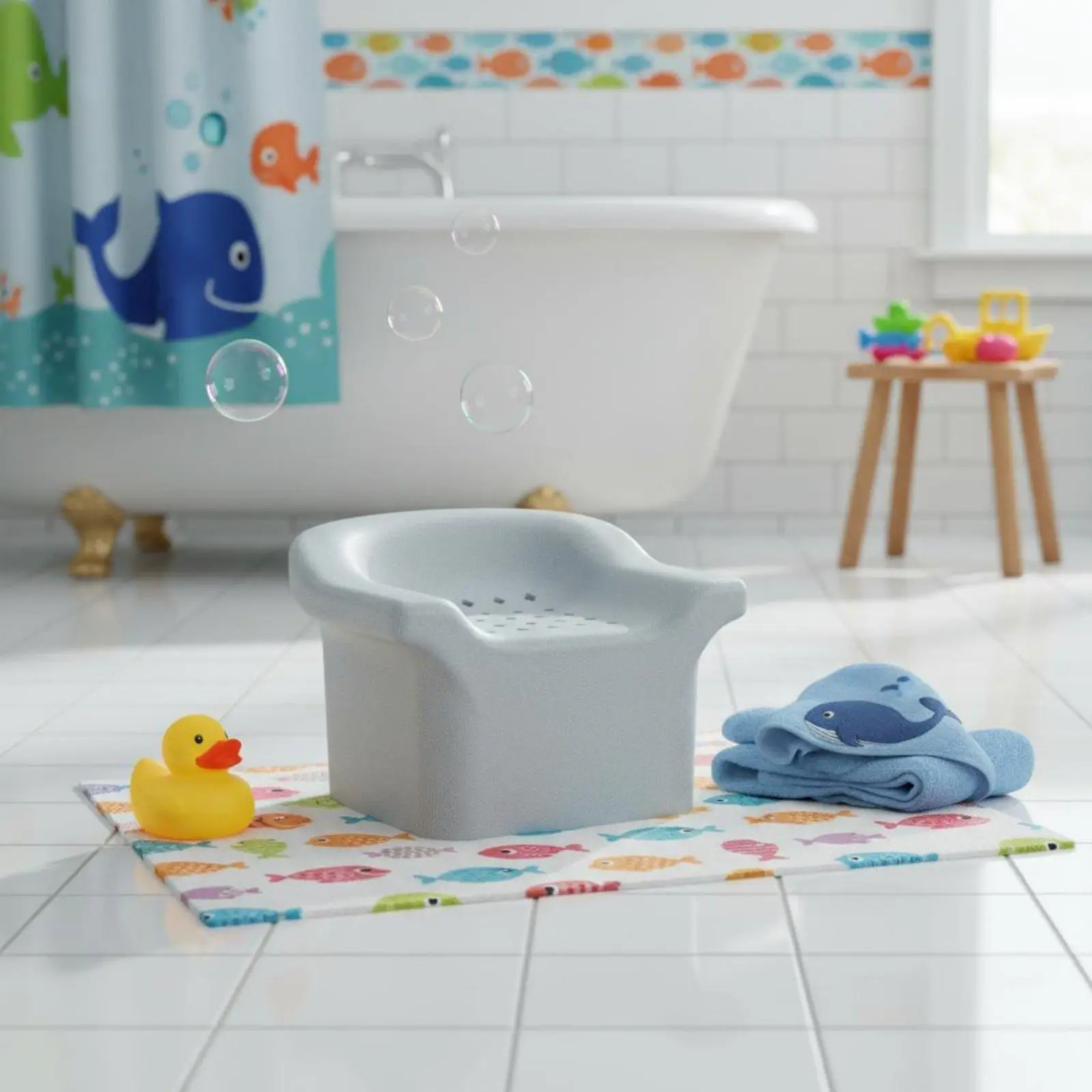 Soft EPP Bath Chair Ergonomic Bathroom Furniture Lightweight Senior Shower Seat for Elderly and Children