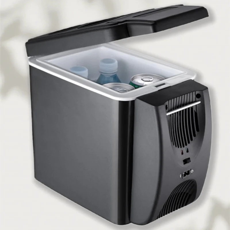6L/8L Dual-Zone Semiconductor Car Fridge, 12V/24V/220V Portable Cooler & Warmer for Family Travel