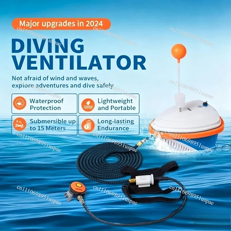 2024 New Diving Ventilator Portable for Dual Users Underwater Scuba 7-10hours Deep 15 Meters Float Diving Device Rescue Fishing