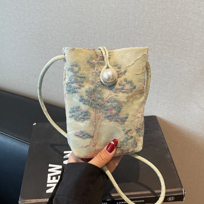 

Trendy Bag for Women Pearl Buckle Crossbody Bags Fashion Shoulder Bags 2025 Summer New Small Square Purse Single Shoulder Strap