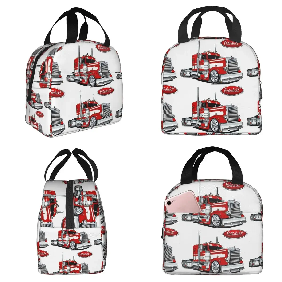 Bolsa térmica para el almuerzo para niños de Peterbilt Truck, caja térmica para comida, bolsa térmica portátil para el almuerzo, contenedor