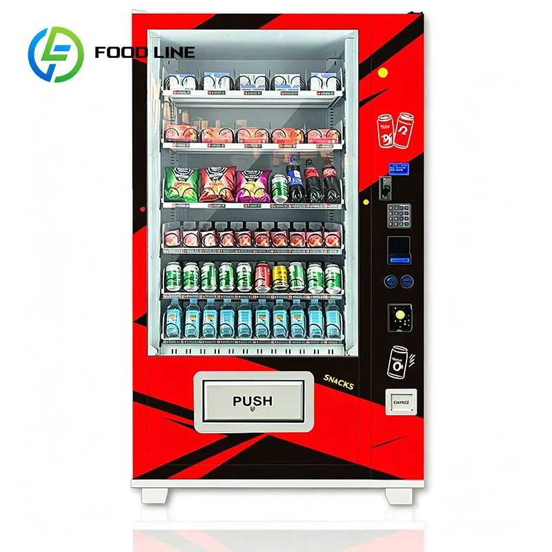 Food Vending Machine Snack Vending Machine Combo Vending Machine Crackers Granola Bars Juice Bottles Customized