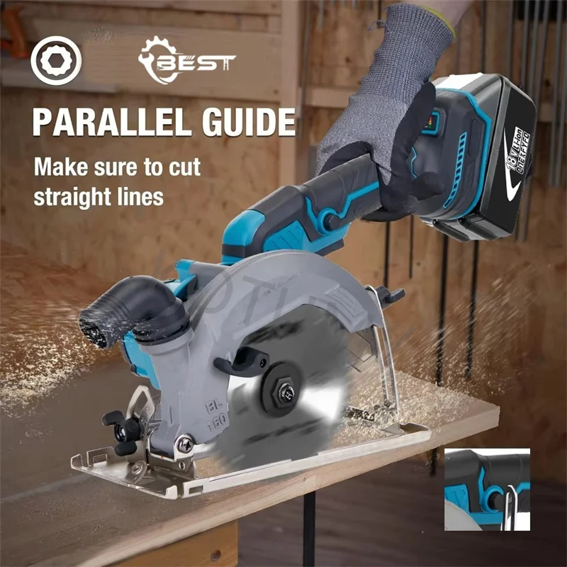 MT Cordless Lithium Circular Saw Stable Power For Construction Workshop Continuous Plank Timber Cutting Long Time Working Tasks