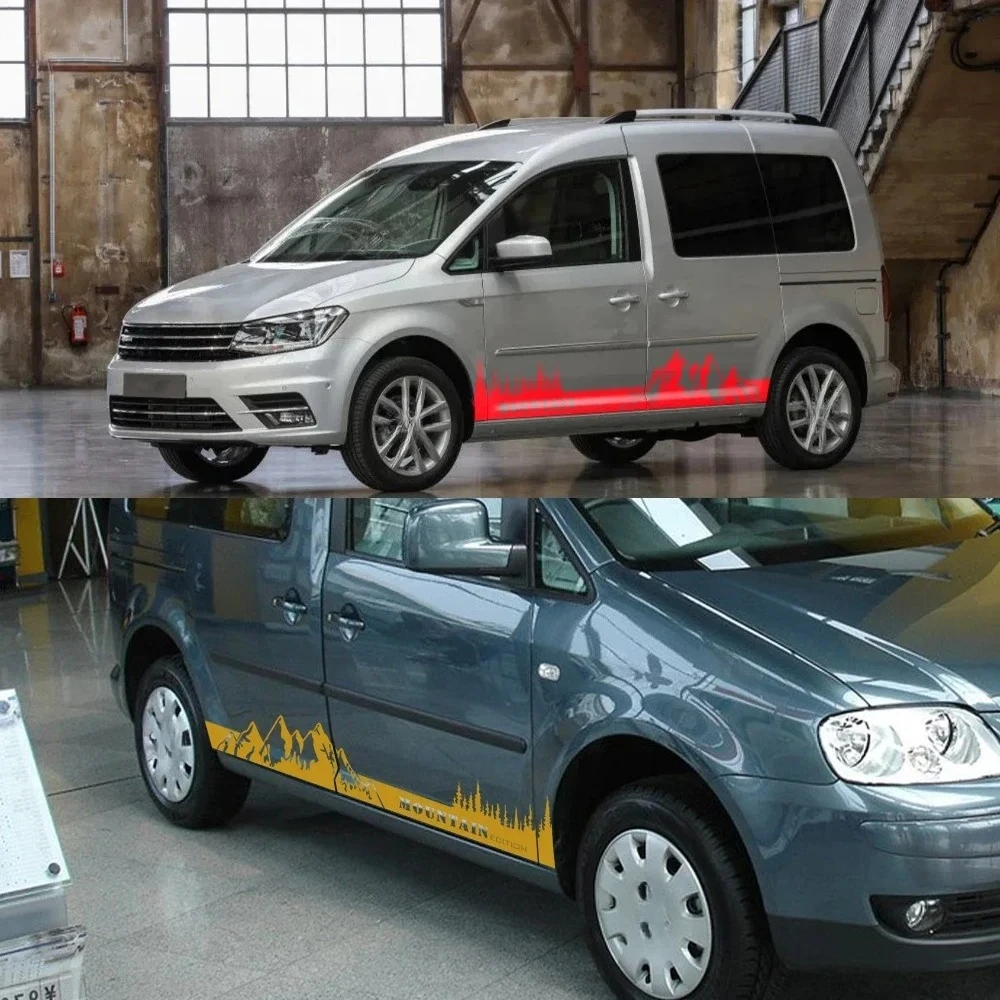 2PCS Car Door Stickers For Volkswagen VW Caddy MK1 MK2 MK3 2 3 4 Maxi Kombi Camper Van Graphics Vinyl Decals Tuning Accessories view 4
