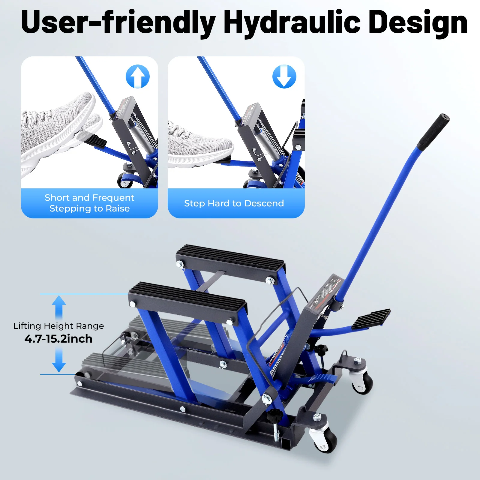 حامل إصلاح هيدروليكي للدراجات النارية 1500 رطل أداة مقص الرفع لورشة مرآب صيانة الدراجة