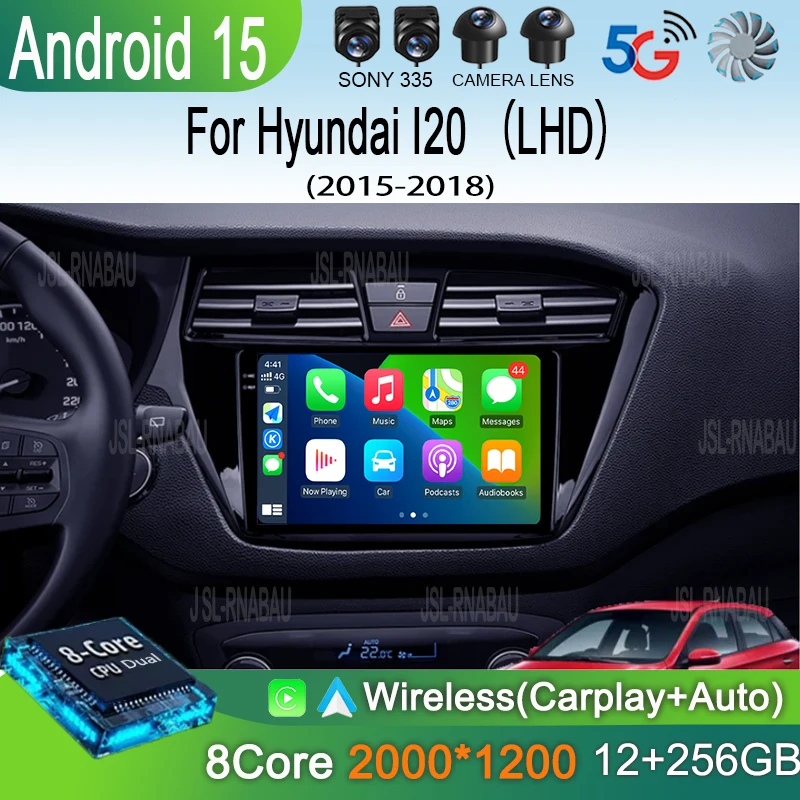 

Android 15 Carplay Auto WIFI+4G For Hyundai I20 LHD 2015 2016 2017 2018 Car Radio Multimedia Player Stereo Head Unit 2din Audio