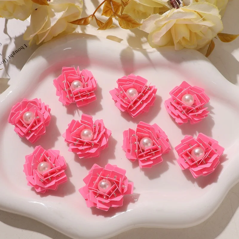 

Оптовая продажа, 30 шт./лот, акриловые стеклянные бусины с цветным принтом, украшения в форме мультяшных цветов, цветочные узоры, для самостоятельного изготовления украшений, аксессуары для одежды и волос