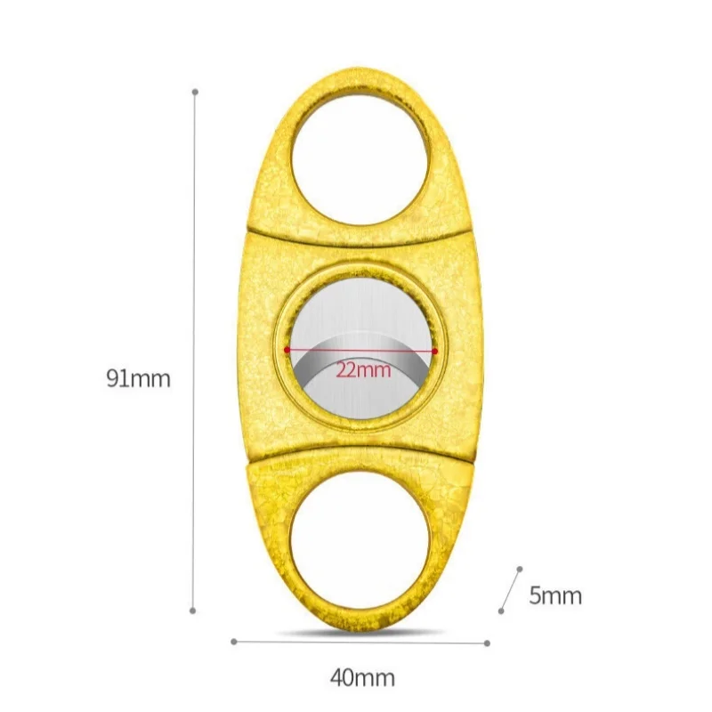 2026New Gold Ice Flower 22mm Caliber Cigar Cutter, Manual Cigarette Breaker, Cigar Accessories, Wedding Party Souvenirs, Gifts