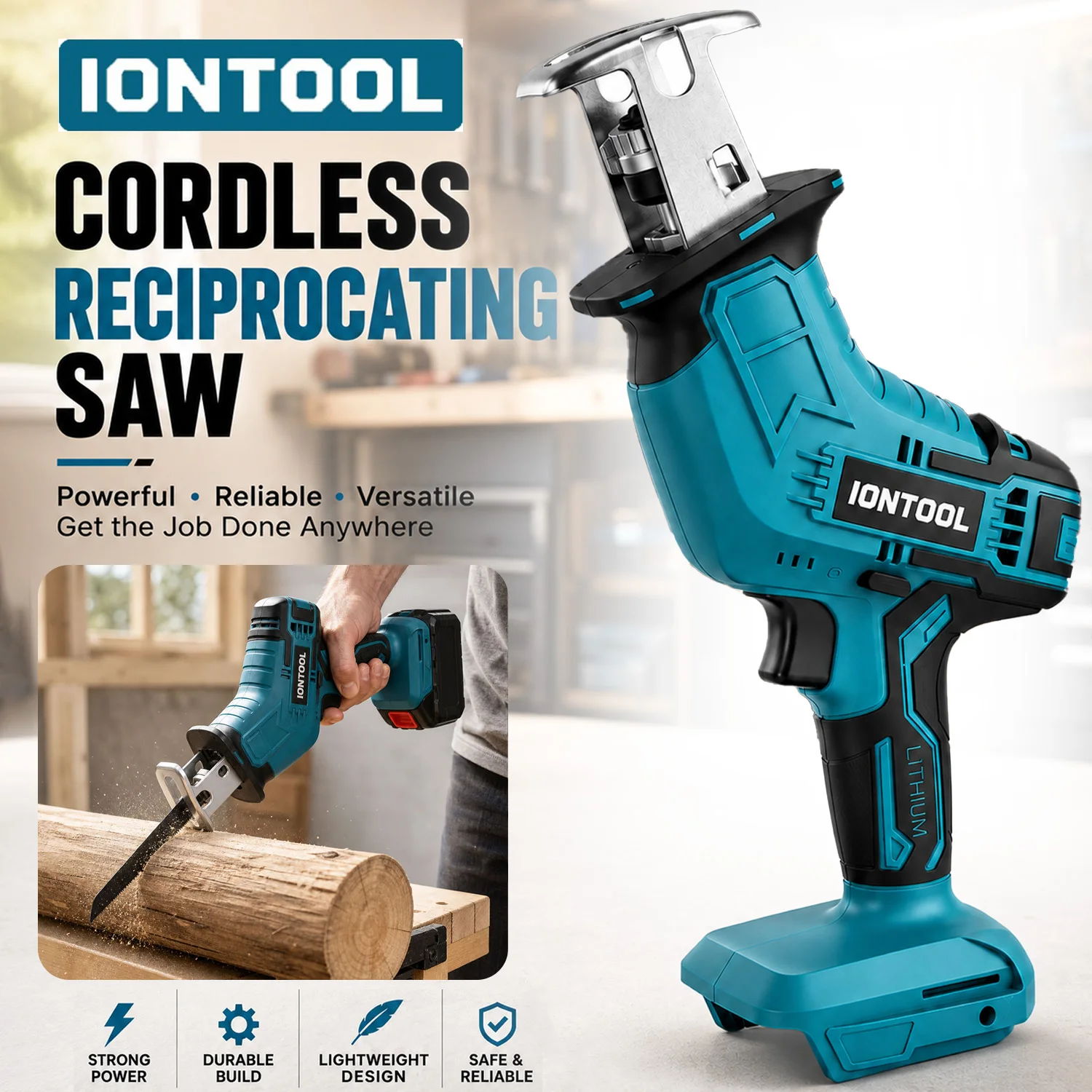 iontool-90w-軽量コードレスレシプロソー-3000rpm-木の枝の剪定、庭の木材の切断およびトリミング用ツール（本体のみ）
