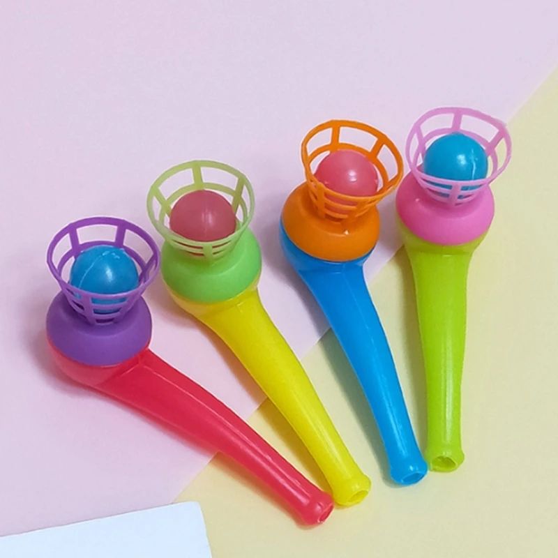 Jouet soufflage d'air pour enfants, 2 pièces, boule Tube en plastique, jouet pour cadeau d'anniversaire, livraison directe