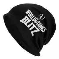 World Of Tanks Blitz Logo Warm Knitted Cap Fashion Bonnet Hat Autumn Winter Outdoor Beanies Hats for Unisex Adult