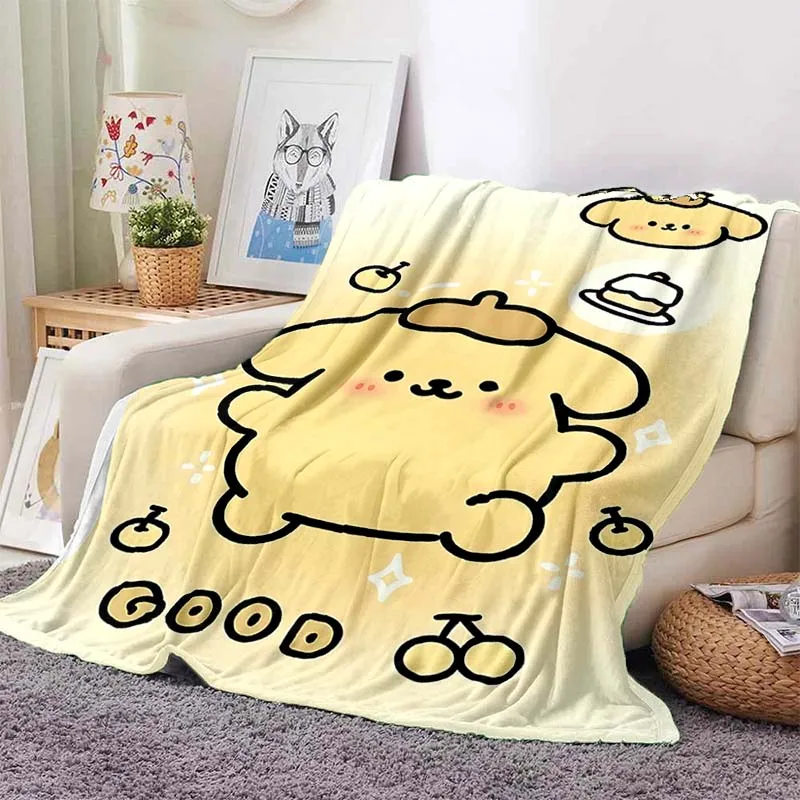 Pom Pom Purin Dog Cartoon Blanket for Sofa Cute Soft Flannel Throw Fluffy Bed Blanket New Born Winter Blanket Girl Kids Gift