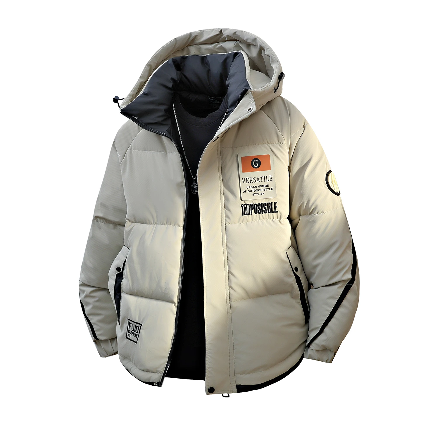 

Men's Winter Thickened Warm Cotton Jacket 2025 New Fashion Casual Hooded Durable Polyester Filling Standard Fit Urban Style