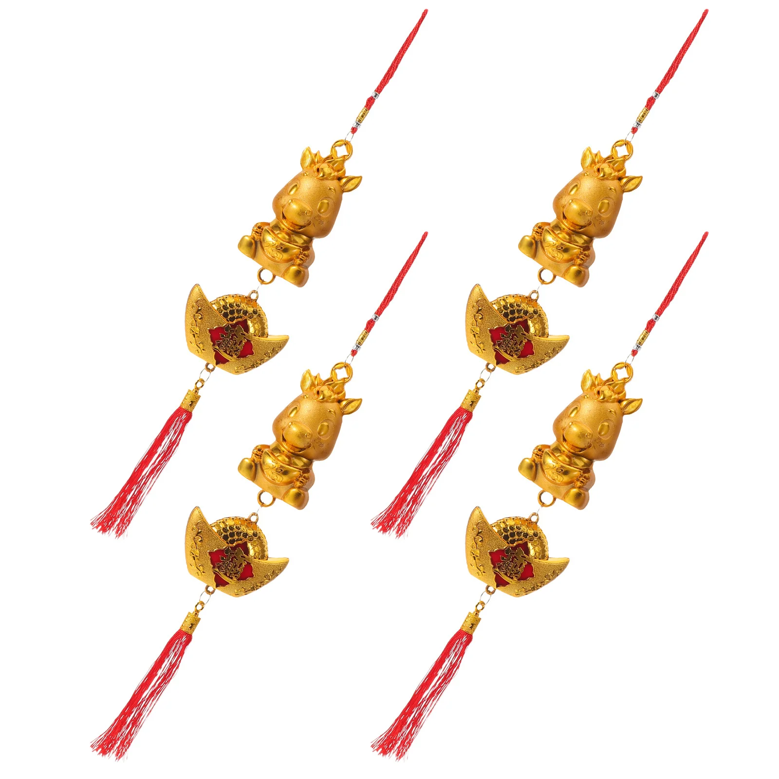 

4pcs 2026 Chinese Zodiac Horse Pendant Lunar New Year Hanging Ornament For Door Wall Tree Indoor Outdoor Decor, Spring Festival