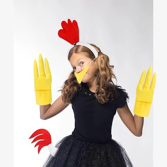 Divertente festa tacchino copricapo guanti fascia gonna set 8 pezzi ballo del Ringraziamento oggetti di scena per feste di Halloween