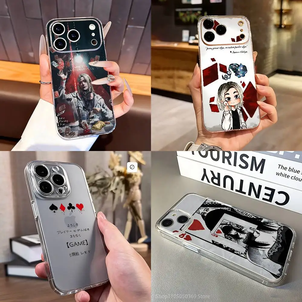 

A-Alice in B-Borderland Phone Case For iPhone 7,17,16,15,14,13,12,11 Pro,Max,Plus,XR,Mini,E Clear Full-coverage Soft Cover