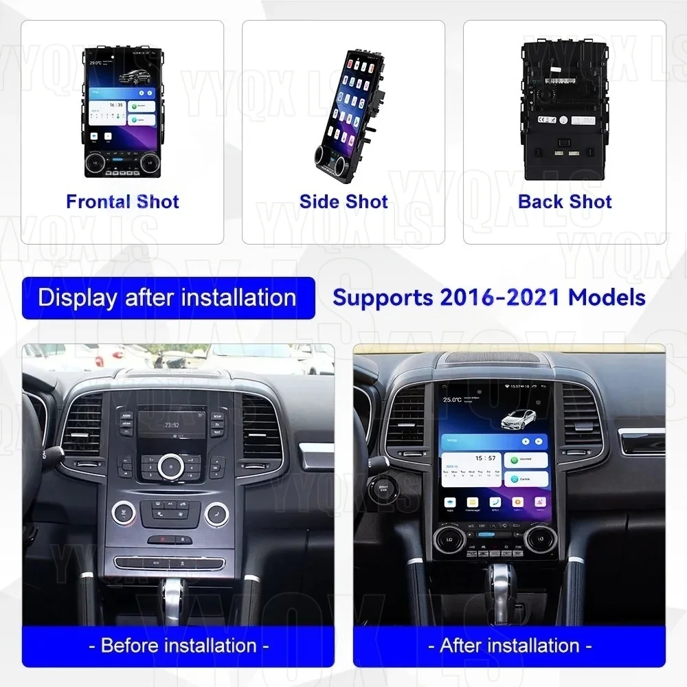 Android  For Renault Koleos Megane 4 Samsung SM6 Talisman 2016-2021 Qualcomm 6125 Multimedia Player With Physical Knob+Button