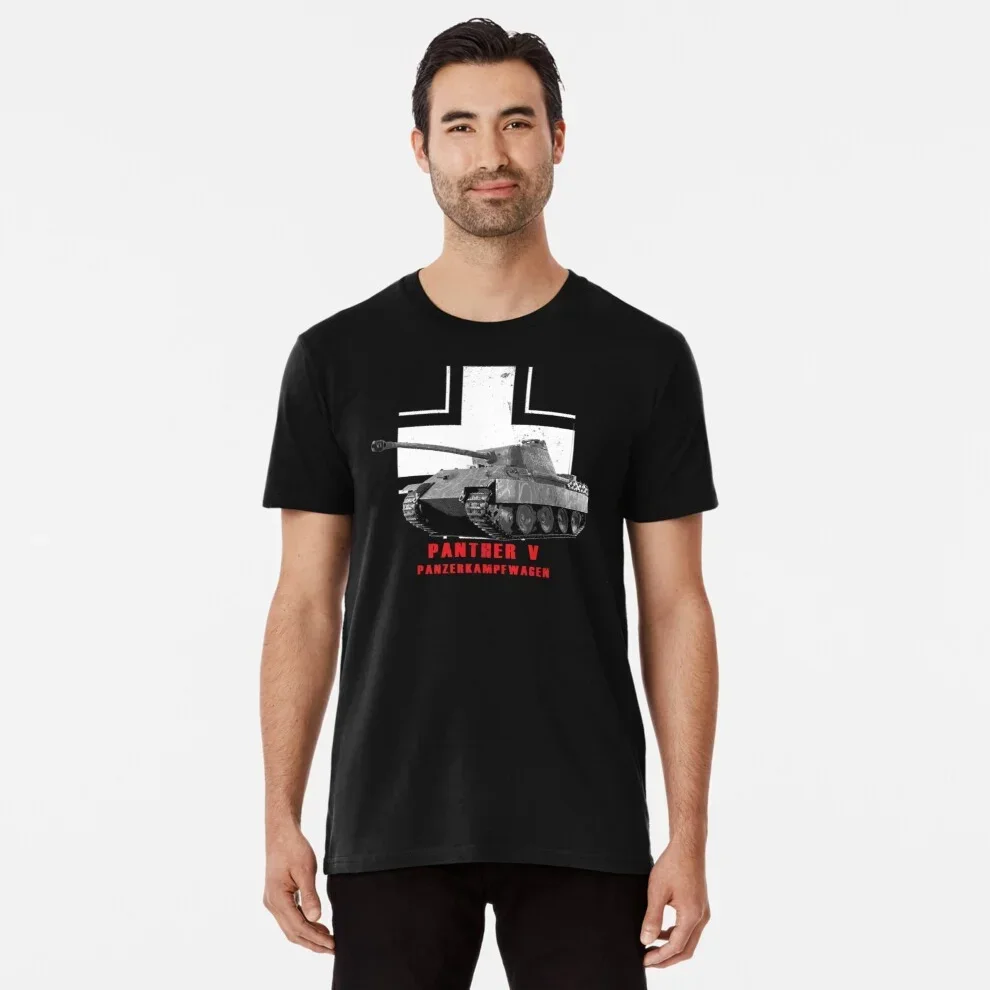 

WWII German Army Panzer V Panther Tank T-Shirt New 100% Cotton Short Sleeve O-Neck Casual T-shirts Size S-3XL