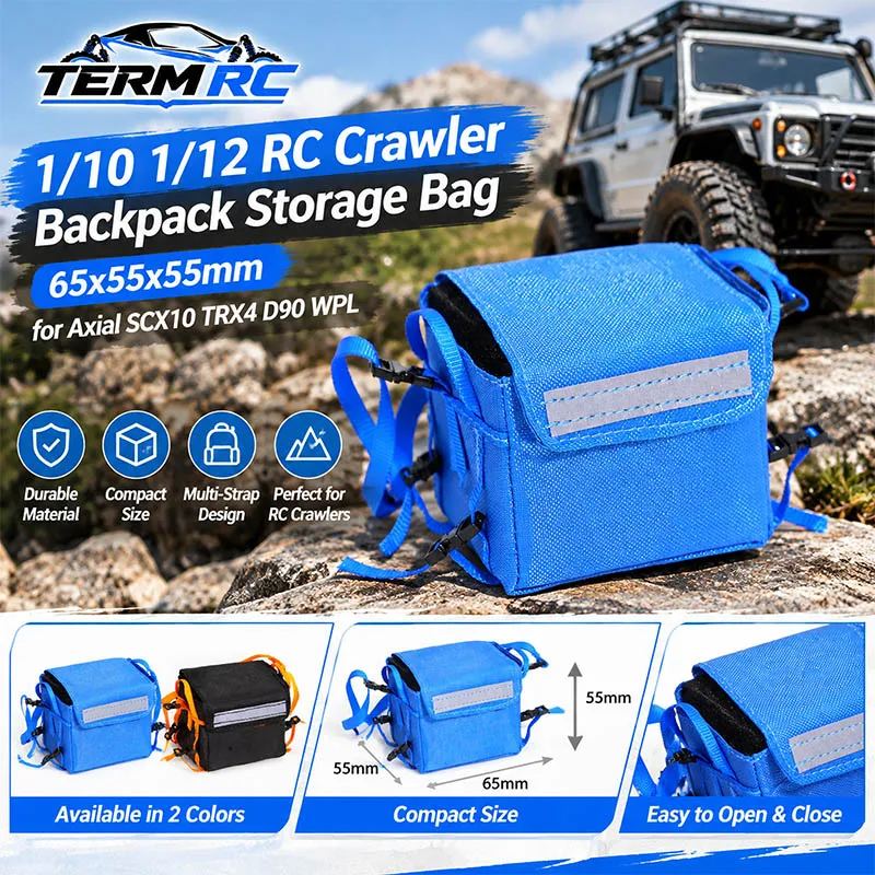 1/10 1/12 RC Crawler Backpack Storage Bag 65x55x55mm Decoration for Traxxas TRX4 Axial SCX10 RGT D90 WPL