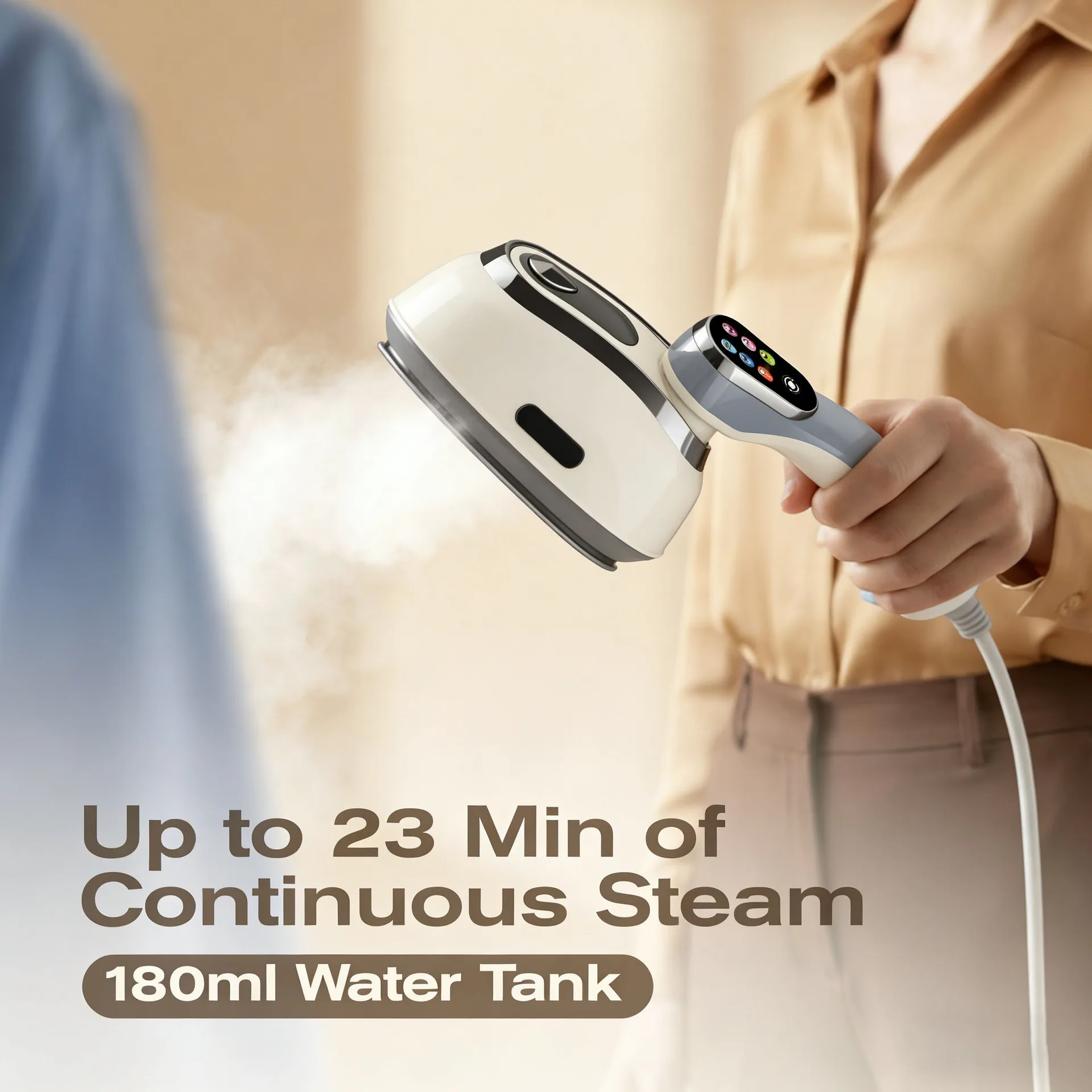 -For 110V/220V  Handheld Steam Iron Foldable Garment Steamer 1200W Power 6 Speed Steamer Touch Screen Rotary Electric Iron*