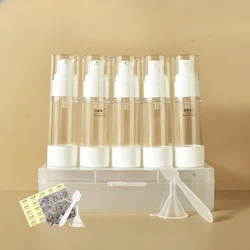 Travel Sub-Bottling Set, AS Vacuum Spray, Loção, Garrafa Recarregável Vazia Cosmética, Portátil no Avião, 5-30 ml, 4 Pcs, 5Pcs