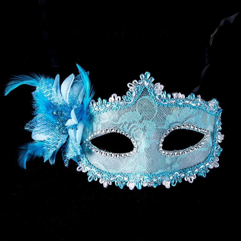 Máscaras de fiesta de baile de mascarada de plumas de flores de moda, utilería de Halloween, disfraz de actuación de Carnaval de boda, máscaras de baile