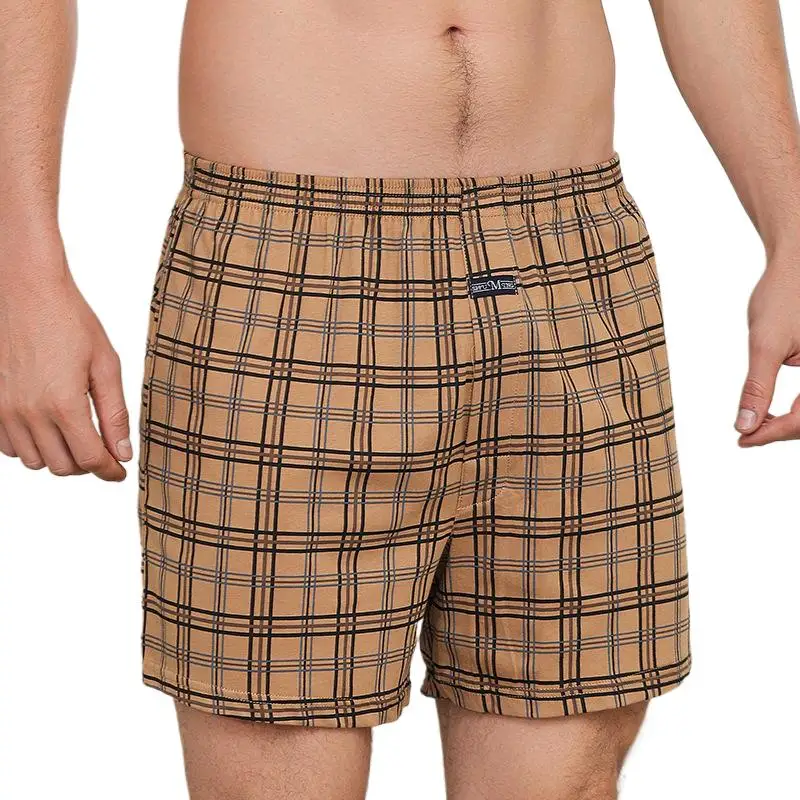 Boxers Plus-size men's loose high-waisted cotton underwear cotton summer fat shorts boxers  bermudas masculinas frete grátis