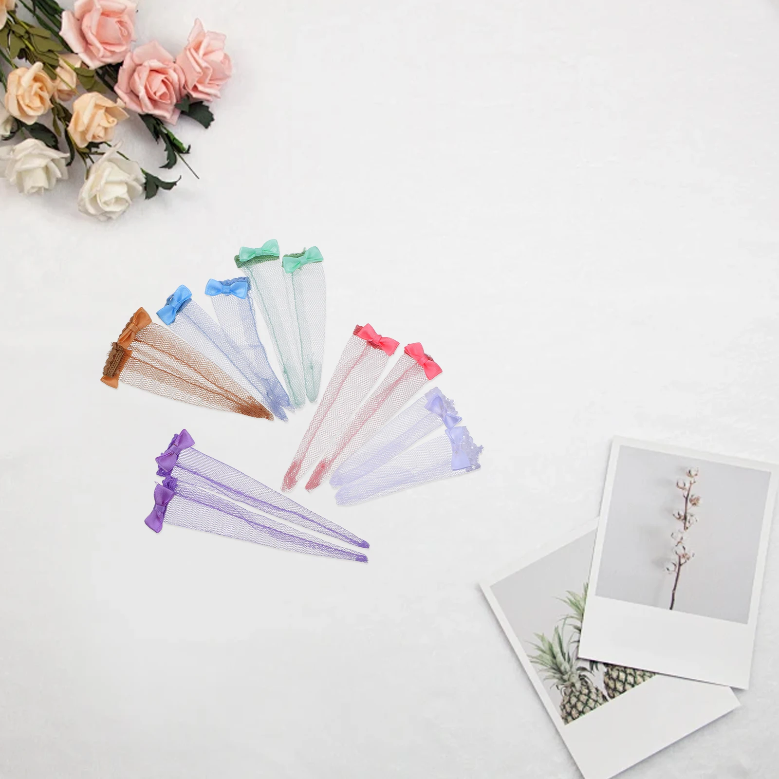 6 uds accesorios de moda medias de encaje de 30cm piezas de juguete DIY Material suave accesorios casuales legging de Navidad