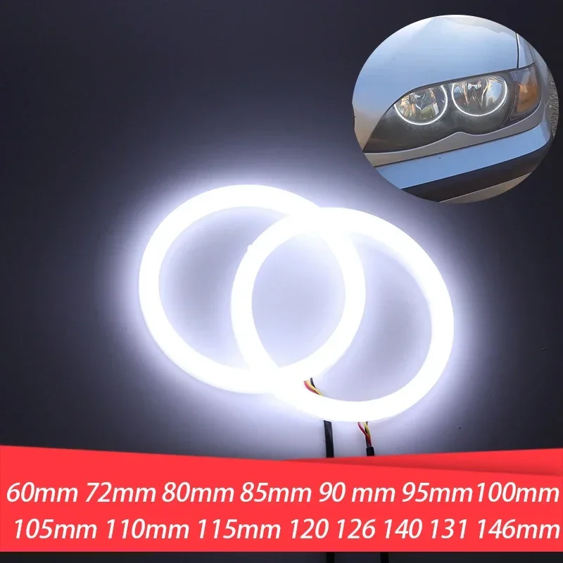 Super jasne pierścienie Bawełniane LED Angel Eyes Reflektor 60mm 70mm 80mm 90mm 100mm 110mm 120mm Samochód Motocykl DRL Żarówka Lampa