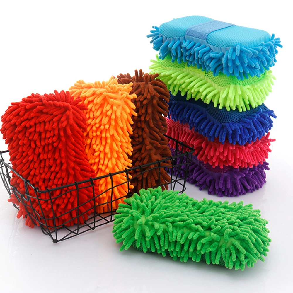 Car Wash Cleaning Brush Sponge Care Detailing Multifunction Cleaning Tool Microfiber Chenille Car Washing Accessories