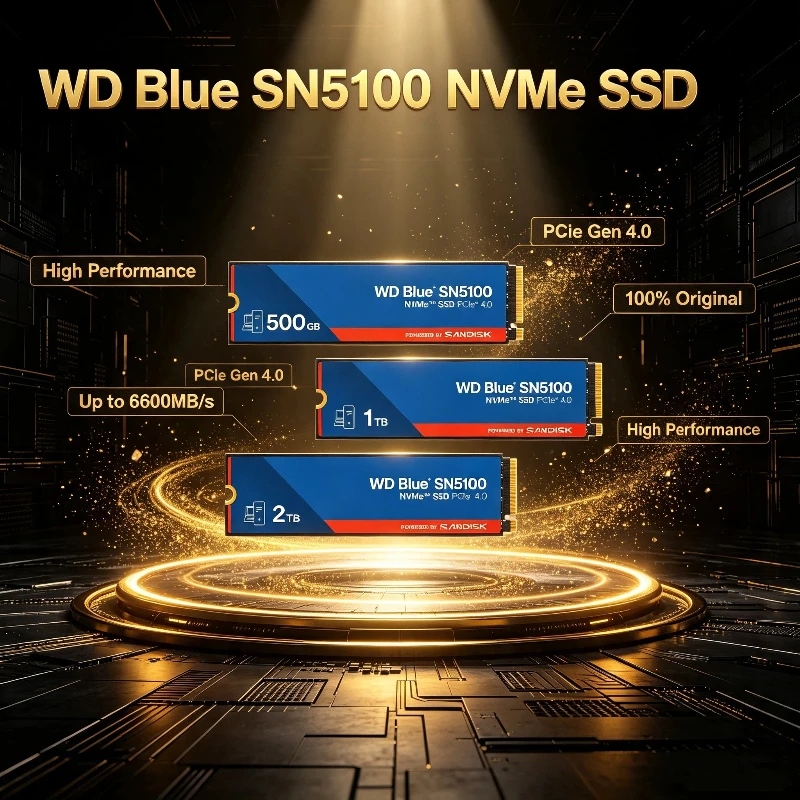 NEW WD Blue SSD SN5100 M.2 2280 NVMe Internal Solid State Drive High Speed PCIe 4.0 Game Drive Works for Laptop PC Hard Disk