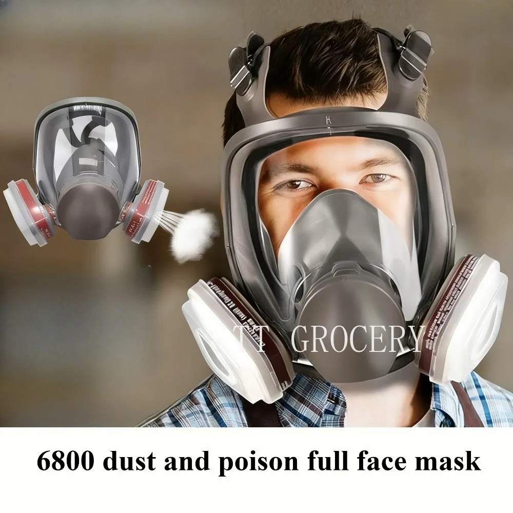 

1SET Safety Work Dust Filter 6800 Anti-Fog Gas Mask Industrial Paint Spray Vaccination Full Face Protection with Formaldehyde