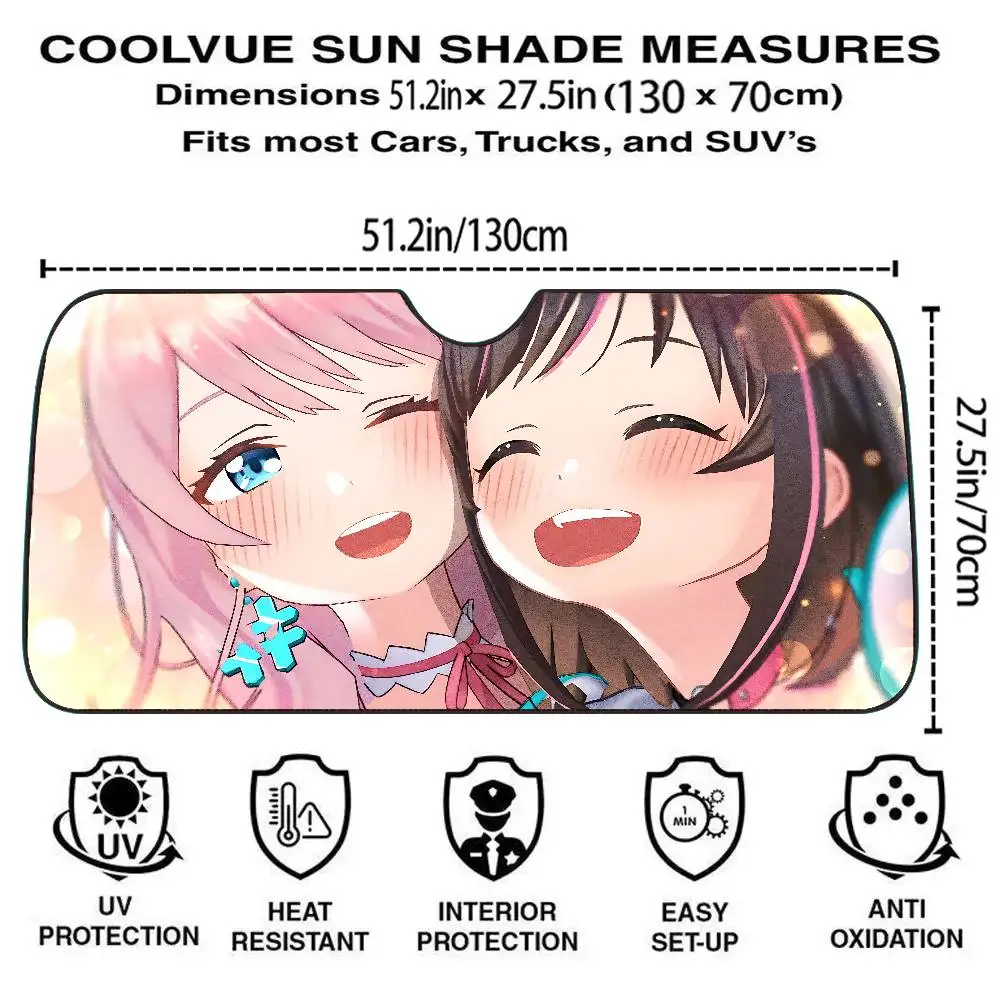 SInger K-Kizuna AI Auto-Sonnenschutz, Vorhänge, Sonnenschutz, Autofenster, Windschutzscheiben-Abdeckung, Sonnenschutz, Auto-Sonnenblende, Autoabdeckungen