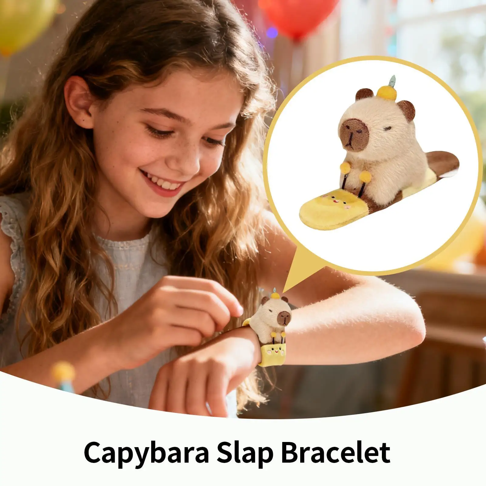 Bransoletka z kapibarą dla dzieci, zabawna bransoletka z funkcją potrząsania, pluszowa zabawka, bransoletka z kapibarą odpowiednia dla dzieci i nastolatków.
